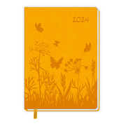 Taschenkalender A6 Soft Touch Blumen 2024 - Cover