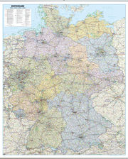Straßenkarte Deutschland als Poster, mit Leisten