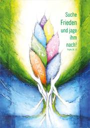 Kunstblatt DIN A3 Jahreslosung 2019 'Suche Frieden ...'