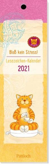Om-Katze: Bloß kein Stress! Lesezeichen-Kalender 2021 - Cover