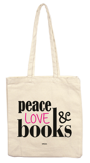 Stofftasche 'Peace Love Books'