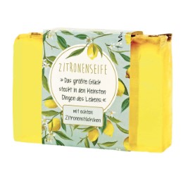 Zitronen-Seife 'Das größte Glück steckt in den kleinsten Dingen des Lebens'