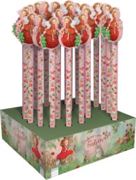 Display Erdbeerinchen Bleistifte mit Radiergummi-Topper