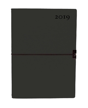 Taschenkalender Gummiband schwarz A6 2019