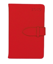 Taschenkalender mit Lasche rot A6 2019