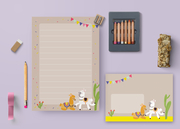 Briefpapier-Set für Kinder: Lama/Alpaka - Abbildung 1