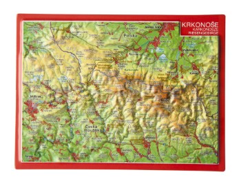 Reliefpostkarte Krkonose/Karkonosze/Riesengebirge