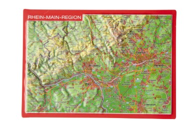 Reliefpostkarte Rhein-Main-Region