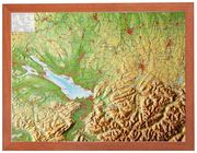 Reliefkarte Region Allgäu Bodensee mit Holzrahmen (1.400.000)