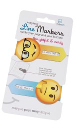 Line Markers (Emoji/Thoughtful&Nerdy) - Magnetische Lesezeichen - 2er Set