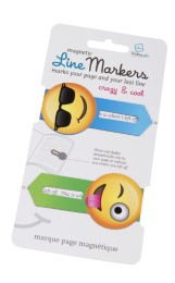 Line Markers (Emoji/Crazy&Cool) - Magnetische Lesezeichen - 2er Set