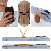 zipgrips Holzoptik - 2 in 1 Handy-Griff & Aufsteller - Sicherer Griff - Halter für Smartphones - Perfekte Selfies - Ideal für Videos