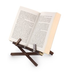 Director's Bookchair Weiß - Buchständer - Leseständer - Tablethalter aus Holz - Lesehilfe - Für Bücher, E-Reader und Tablets