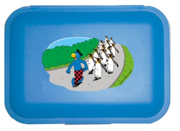 Lunchbox Globi Pinguinparade blau