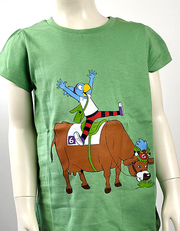 Globine T-Shirt mit Kuh, grün, 98/104 - Cover
