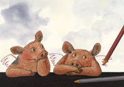 Postkarte 'Schwein gehabt'