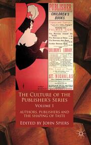 The Culture of the Publishers Series, Volume One