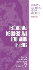 Peroxisomal Disorders and Regulation of Genes - Cover