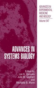 Advances in Systems Biology - Cover
