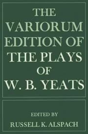 The Variorum Edition of the Plays of W.B.Yeats - Cover