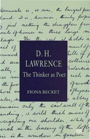 D.H. Lawrence: The Thinker as Poet - Cover