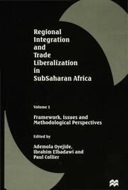 Regional Integration and Trade Liberalization in Subsaharan Africa - Cover
