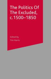 The Politics of the Excluded, c. 1500-1850 - Cover