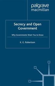 Secrecy and Open Government - Cover