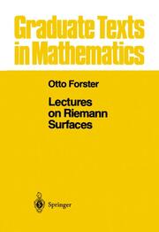 Lectures on Riemann Surfaces - Cover