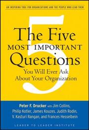 The Five Most Important Questions You Will Ever Ask About Your Organization - Cover
