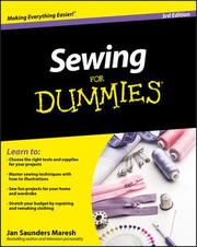Sewing For Dummies - Cover