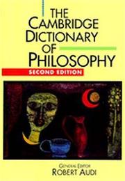 The Cambridge Dictionary of Philosophy - Cover