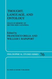 Thought, Language and Ontology - Cover
