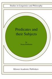 Predicates and Their Subjects - Cover