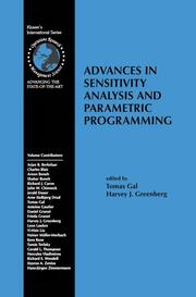 Advances in Sensitivity Analysis and Parametric Programming