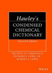 Hawley's Condensed Chemical Dictionary - Cover