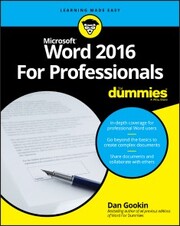 Word 2016 For Professionals For Dummies - Cover