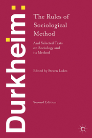 Durkheim: The Rules of Sociological Method - Cover