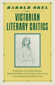 Victorian Literary Critics - Cover