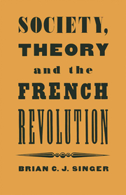 Society, Theory and the French Revolution - Cover
