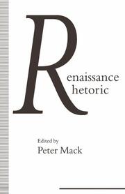 Renaissance Rhetoric - Cover