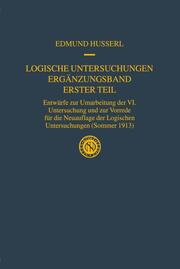 Logische Untersuchungen - Ergänzungsband 1 - Cover