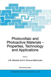 Photovoltaic and Photoactive Materials - Properties, Technology and Applications