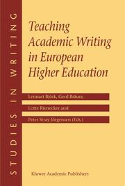 Teaching Academic Writing in European Higher Education - Cover