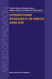 Operations Research in Space and Air - Cover