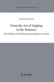 From the Act of Judging to the Sentence - Cover