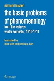 Basic Problems of Phenomenology - Cover
