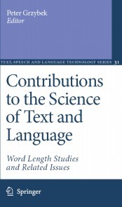 Contributions to the Science of Text and Language - Cover