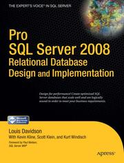 Pro SQL Server 2008 Relational Database Design and Implementation - Cover
