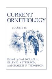 Current Ornithology, Volume 15 - Cover